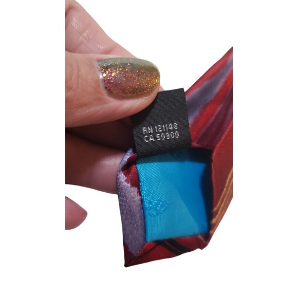 Garcia 'Two Guards' Neck Tie Mens Silk Red Purple Abstract Collection 56 Artwear - Picture 9 of 12